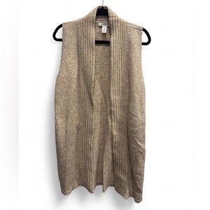 White‎ House Black Market Sleeveless Tan Cardigan Size Medium